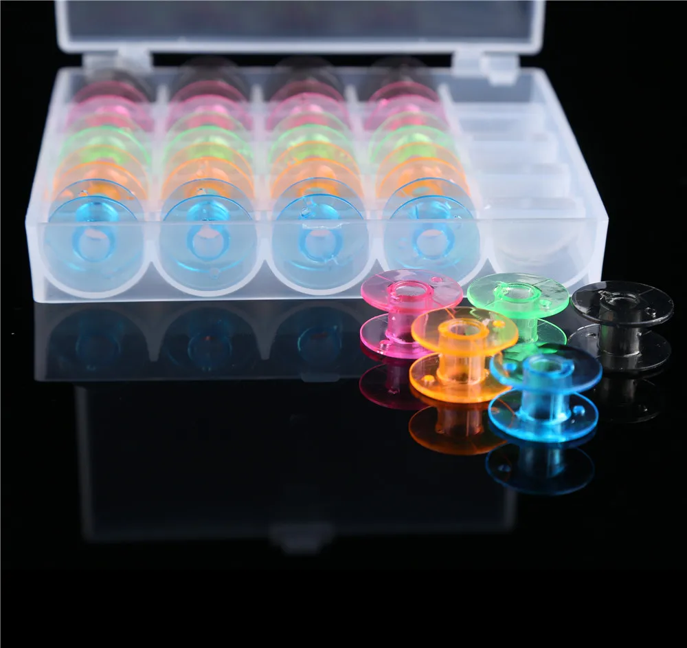 25 шт. разноцветные пластиковые пустые катушки для ниток|plastic spool empty|bobbins sewing machine