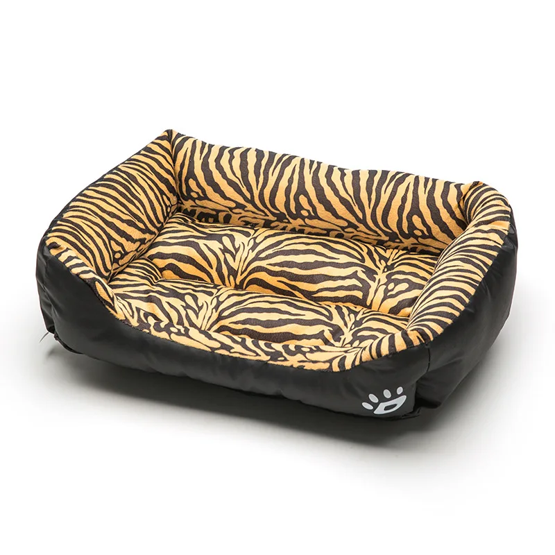 

Fashion Pet Sofa Dog Beds Waterproof Bottom Soft Warm Cat Bed House Leopard Tiger Pattern Kennel Breathable Pet Nest cama perro