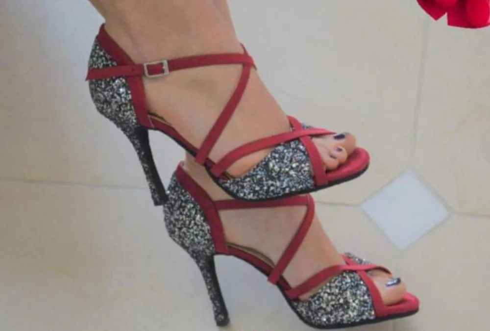 Latin Glitter SALSA Dance Shoes Latin Dancing Shoes Ballroom Wedding Dance Shoes Salsa Party Dance Shoes