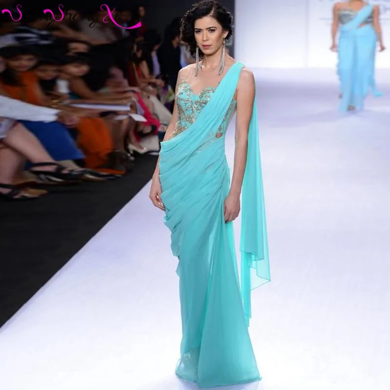 Сексуальная Спинки Русалка Платья 2016 Кружева Кристаллы Шифон Абая Вечерние