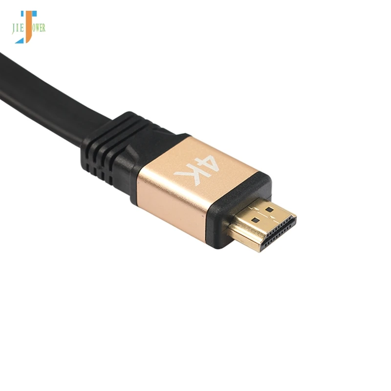 HDMI совместимый кабель длиной 1 м 100 3 5 10 плоский штырь золотистый 4k на HD TV 2 0 4 в 1080P