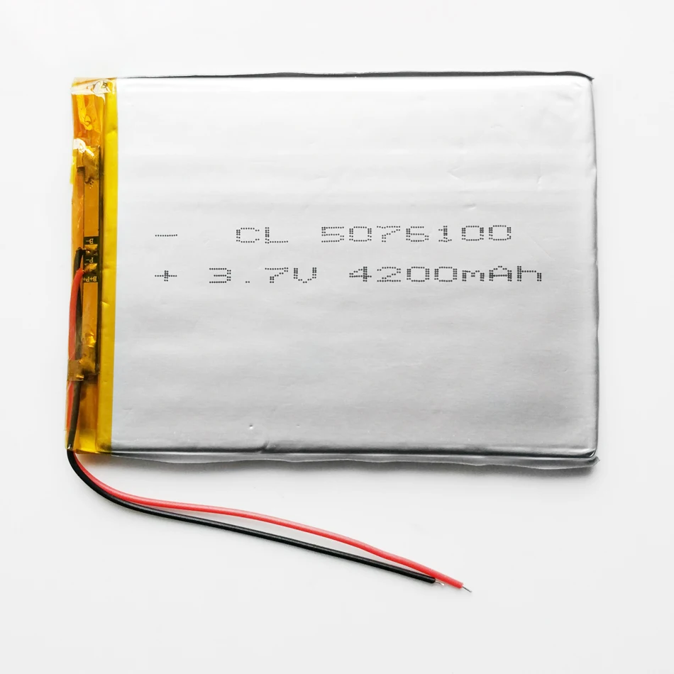 3 7 V 4200mah 5076100 полимер литий Липо аккумуляторная батарея для GPS PSP DVD PAD Электронная