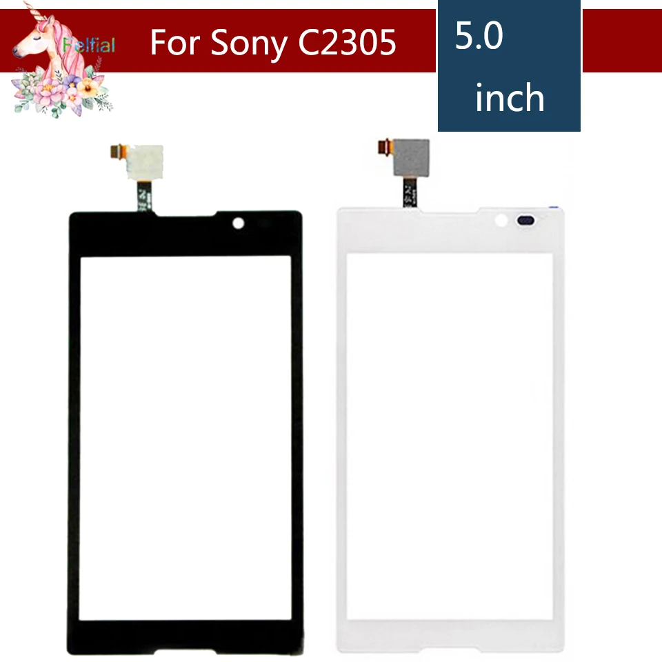 10 шт./лот 5 0 "для Sony Xperia C S39H C2304 C2305 сенсорный ЖК-экран дигитайзер Датчик внешняя
