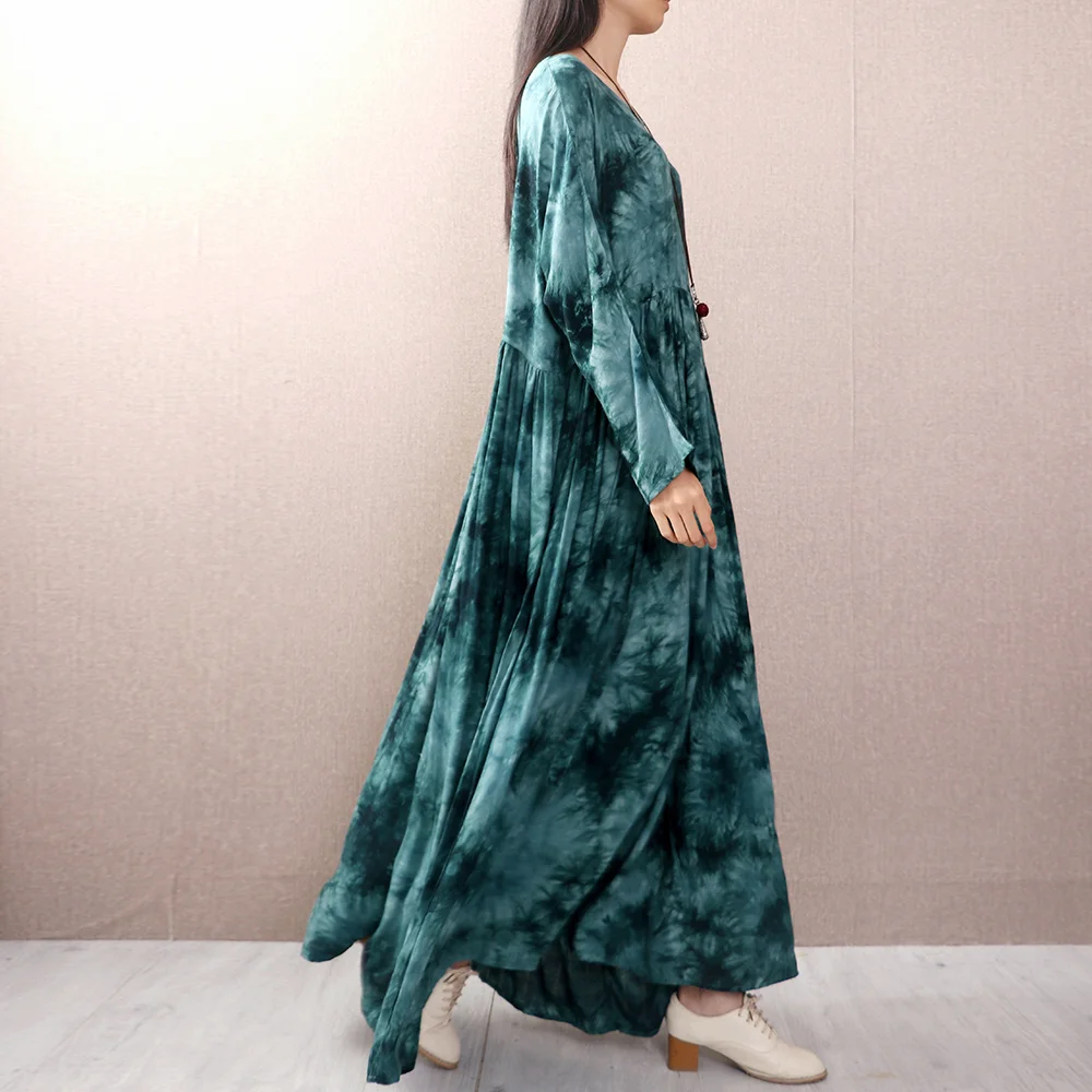 

Women Cotton Linen Dress 2021 Spring Summer Long Sleeve O-Neck Loose Pink Women Long Dress Plus Size Robe Dresses