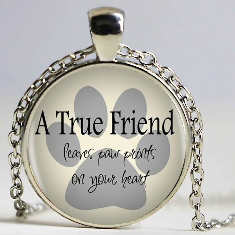 Подарок для собаки серебряное ожерелье с подвеской длинное Chian Statement A True Friend