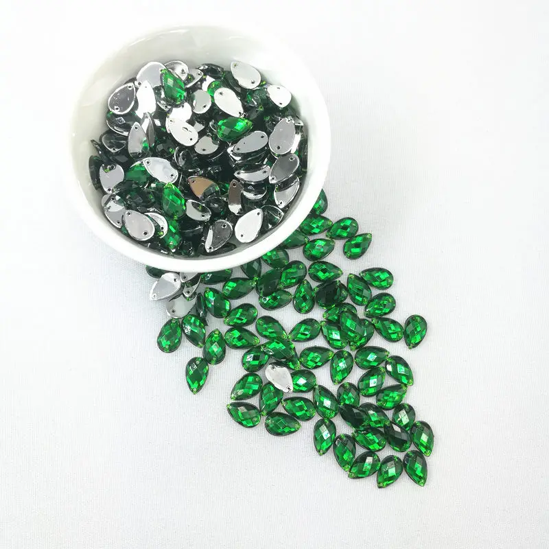 8*13mm Sewing Crystal AB Acrylic Flatback Rhinestones Sew On Stones Drop Shape Strass Crystals for DIY Clothes Jewelry 2 hole | Дом и сад