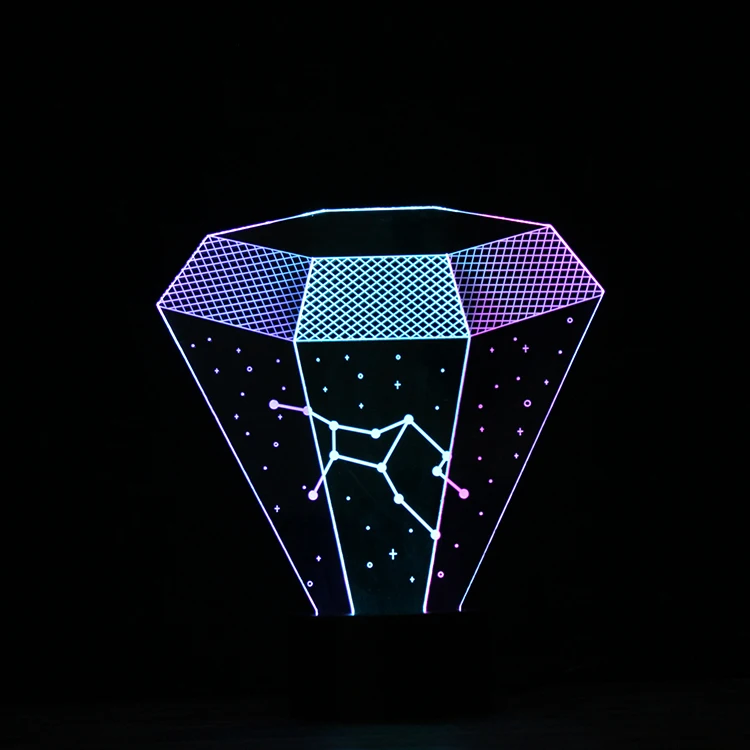 Новинка изобретение 3d Знак Зодиака Дева ночник Смешанные Цвет лампа Usb спальня