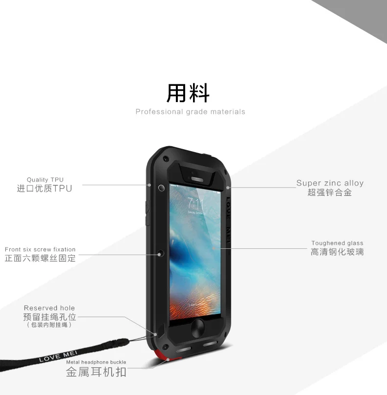 Модный бренд Алюминий металлический корпус для Apple IPhone 5 5S SE мощный ударопрочный