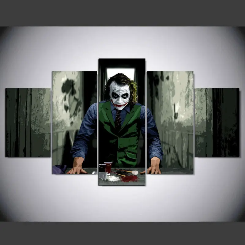 HD Печать Joker Movie Art 5 шт. холст живопись JOCKER Y SUS FRASES настенные картинки для украшения