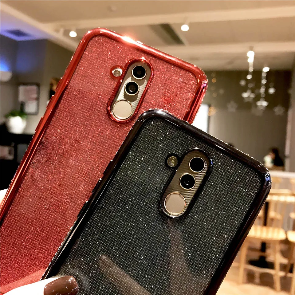 Чехол со стразами и блестками для Huawei Mate 20 Pro P30 Lite P20 Nova 4 3 Honor 8X Samsung A70 A50 A40 A30 A10 M20 M10|