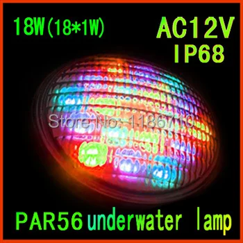 Прямая продажа с фабрики 18 Вт (18*1 Вт) LED Piscine одноцветная Par56 Светодиодная лампа для
