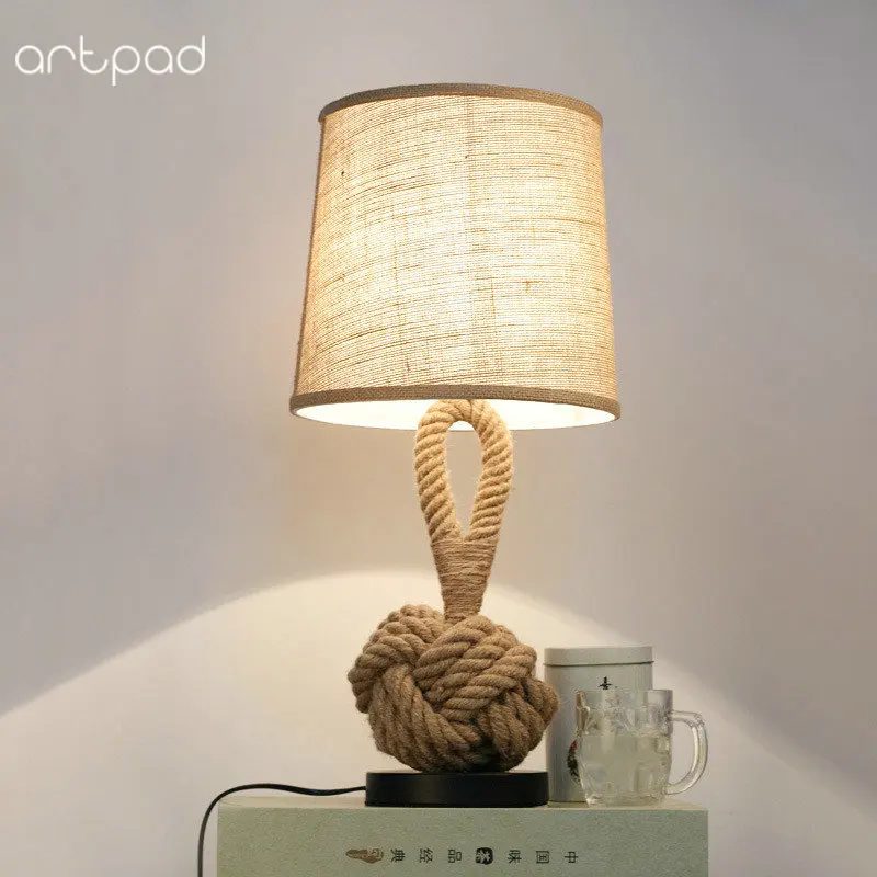 artpad американских классических настольную лампу ткань абажур ретро - таблица