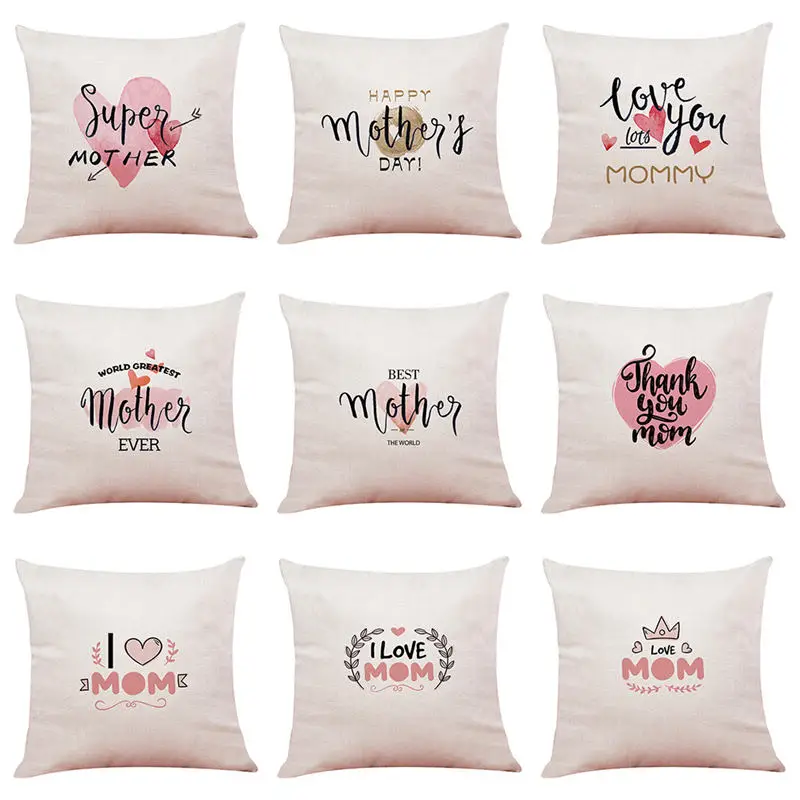 Mother's day Super love Word festival pillow Decorative home sofa cushion cover mom gift factory dropshipping custom case | Дом и сад