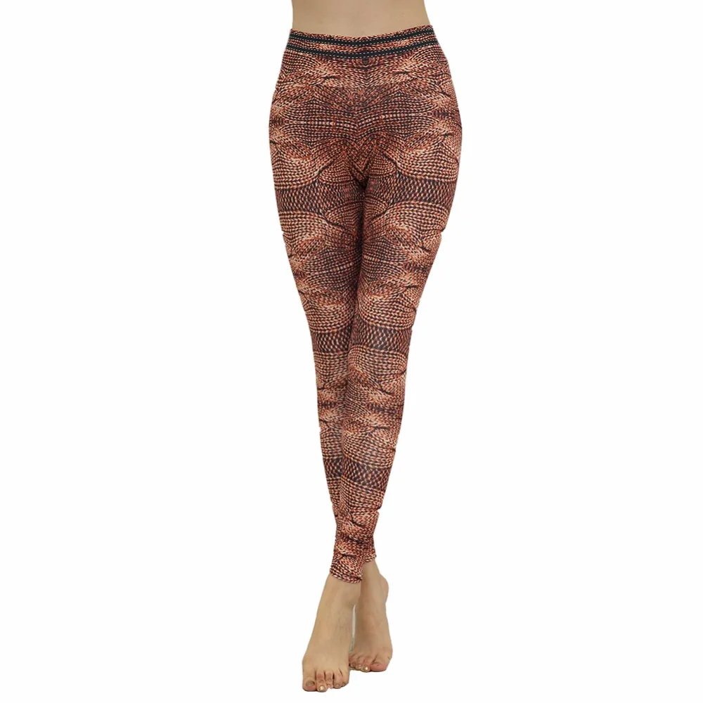 Weljuber Prints Imitation Knitwear Leggings Womens High Waist Push Up Hips Leggings Sexy High Elastic Skinny Trousers