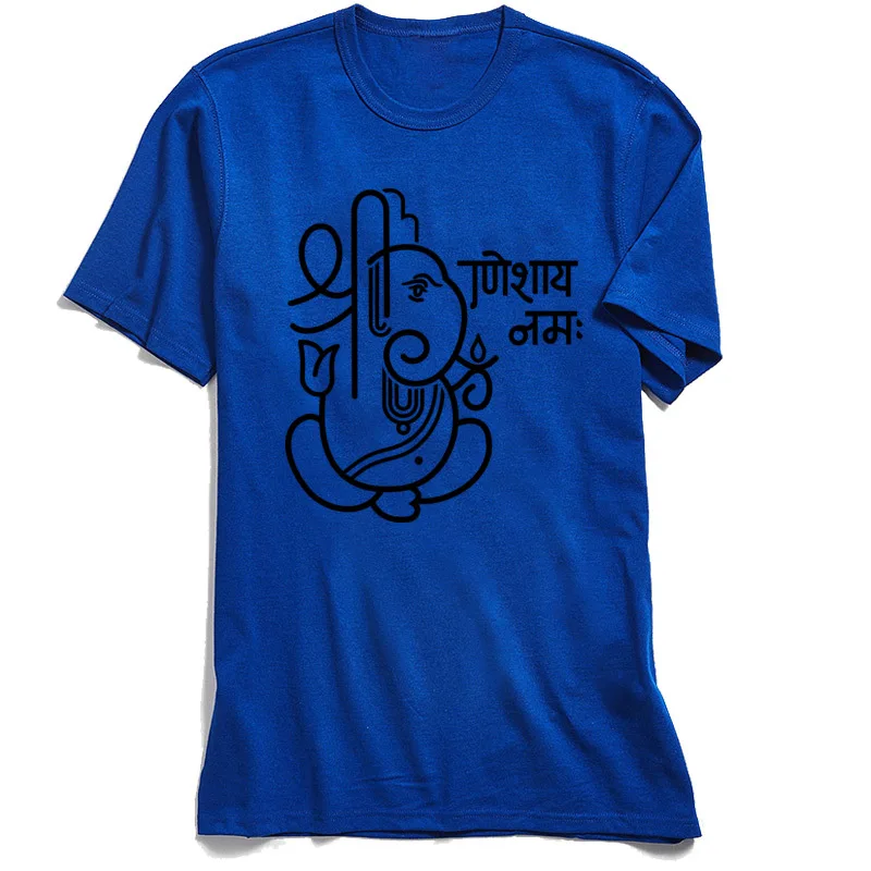 Ganesha футболка для мужчин Ganapati слон Милая Мужская 100% хлопок ткань белые черные