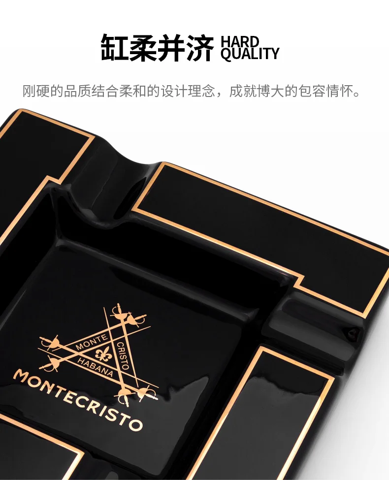 CIGARLOONG Cigar Ashtray Large Ceramic Ashtray Living Room Creative Personality 4 Slot Ashtray Holder CLG-0394