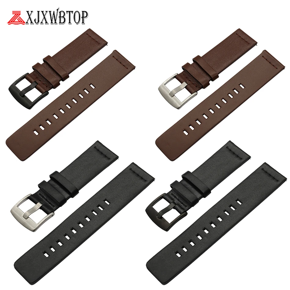 Ремешок из натуральной кожи для Xiaomi Huami Amazfit Bip быстросъемный ремешок ticwatch2 moto 360 2nd