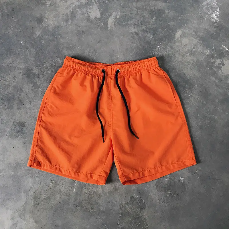 Orange Летние мужские молодежные повседневные свободные микро эластичные однотонные шорты конфетного цвета пять брюки быстросохнущие пляжные брюки - Цвет: Orange