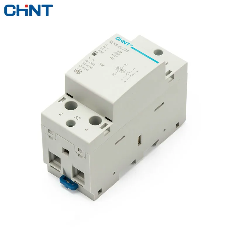 

CHINT Household Small-sized Single-phase Communication Contactor NCH8-63/20 220V Guide Type Two Normally Open 2P 63A