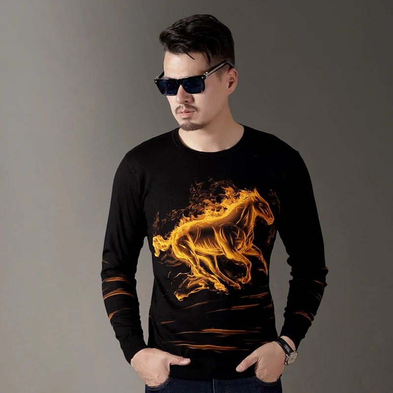 

Chinese style exquisite flowers and birds pattern fashion casual sweater Winter 2017 high-quality soft skin-friendly sweater men