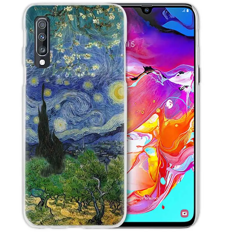 Чехол для samsung Galaxy A50 A70 A20e A40 A30 A20 A10 A8 A6 Plus A9 A7 жесткий прозрачный чехол для телефона
