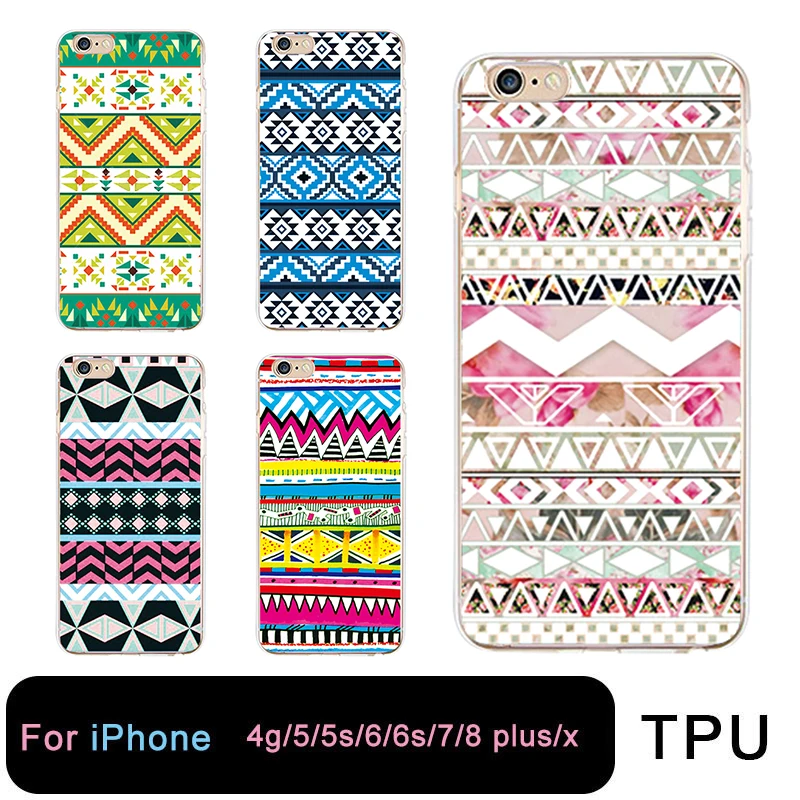 TPU Clear Phone Case For iPhone 6 6s 7 8plus x Coloful Soft Mandala flower Free shipping 4 5se |