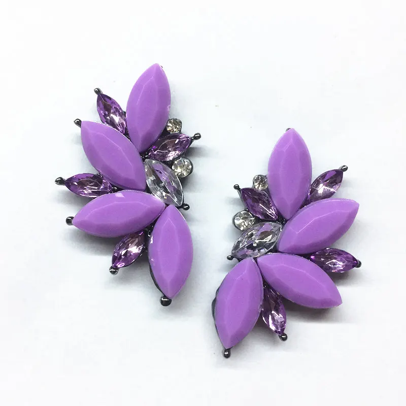 purple Опаловый камень серьги-гвоздики в рождественской тематике вечерние Новые Элегантные Кристальные Сережки для женщин трендовые Золотые женские серьги - Окраска металла: purple