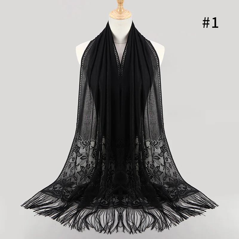 

Muslim Dress Ultrathin Lace Tassels Arab Package Scarf Hijab Caps Turbante Turban Hidjab Musulman Femme