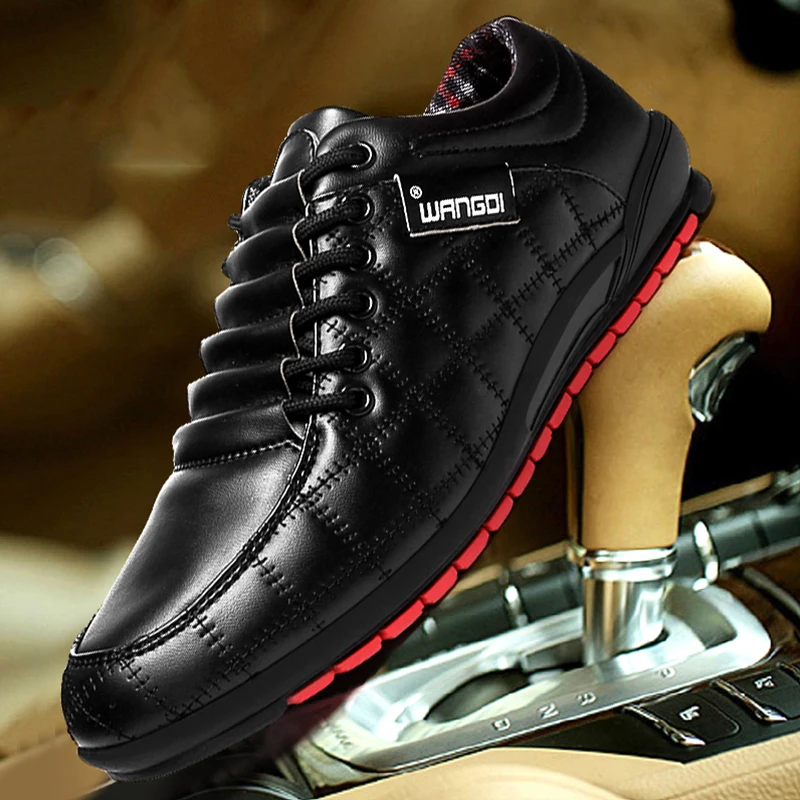 Зимняя очень теплая модная мужская повседневная обувь черного цвета с хлопковой