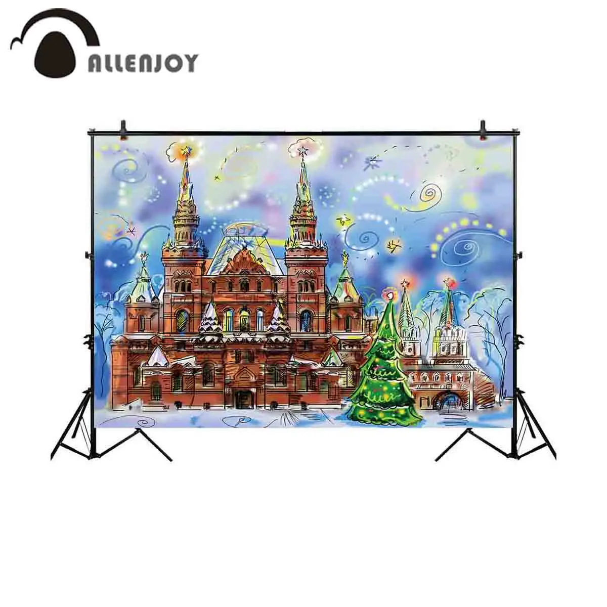 

Фон для фотосъемки Allenjoy Рождественский винтажный Замок Пейзаж снег фон для фотосъемки реквизит для студийной фотосъемки