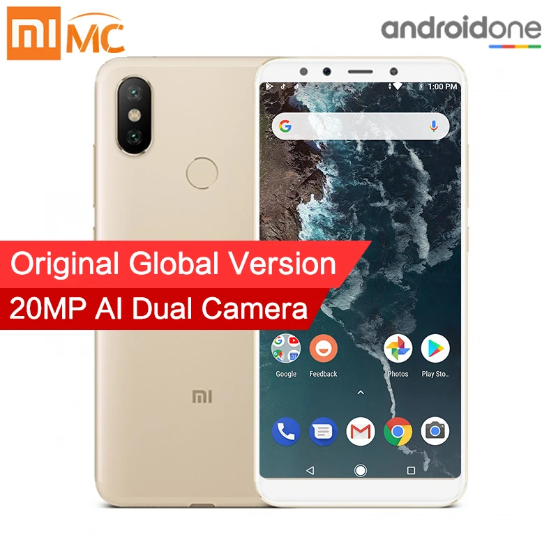 Глобальная версия Xiaomi Mi A2 4 ГБ 32 смартфон 20.0MP AI двойная камера 5 99 &quot18:9 полный