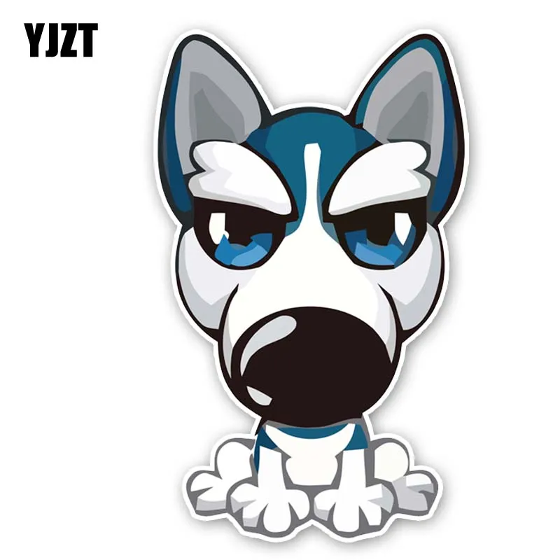 

YJZT 9.5CM*15.4CM A Lovely Husky Dog PVC High Quality Sticker Car Decal 12-30072