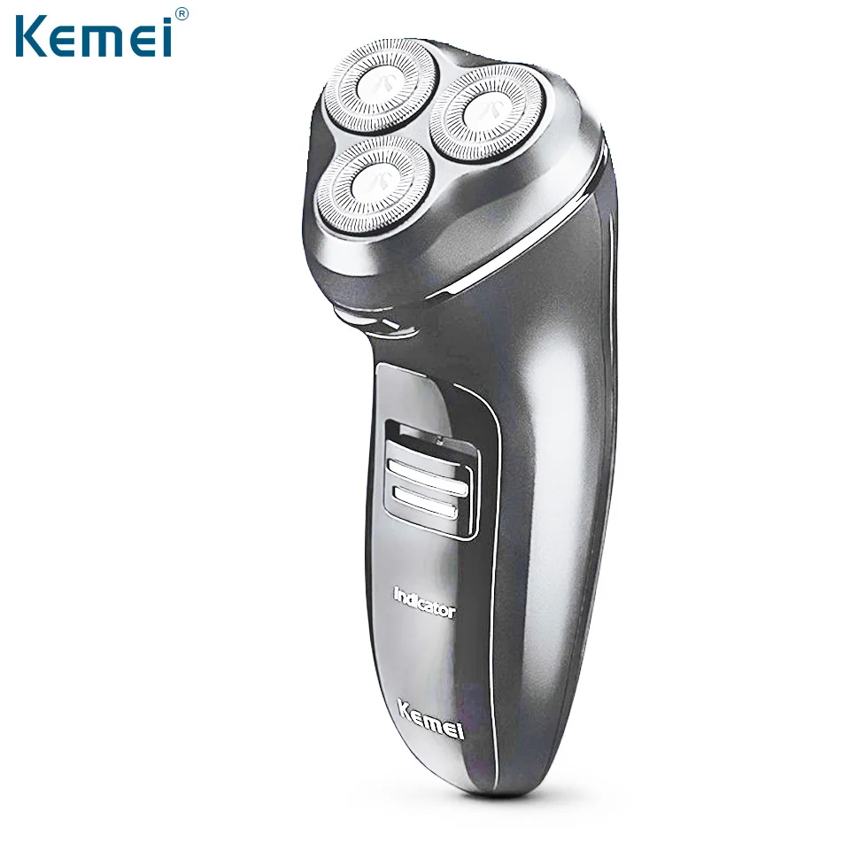 Kemei мужчин Перезаряжаемые поворотный электробритвы Бритвы с 3D плавающий