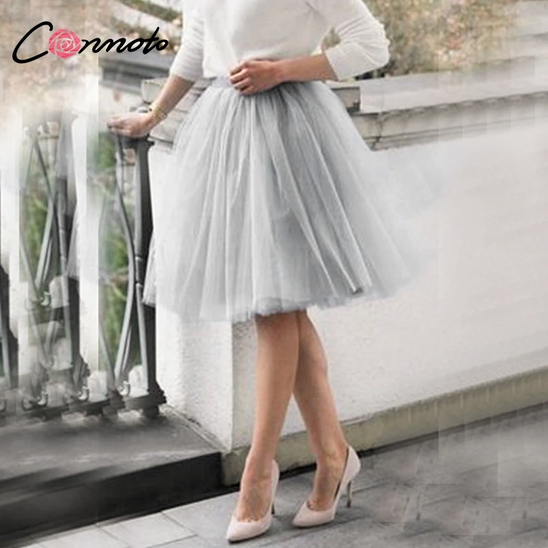 Conmoto Модная многослойная юбка из тюля сексуальные плиссированные юбки короткие
