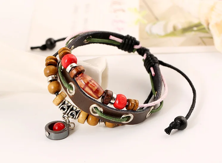 Handmade women fashion accessory brand design pearl charm leather bracelet wholesale | Украшения и аксессуары