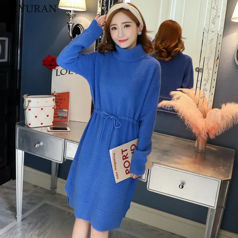 Pregnant Women Sweaters Dress Fashion 2018 Autumn Winter Turtleneck Knitted Soft Warm Loose Pregnancy Pullover Maternity Clothes | Мать и