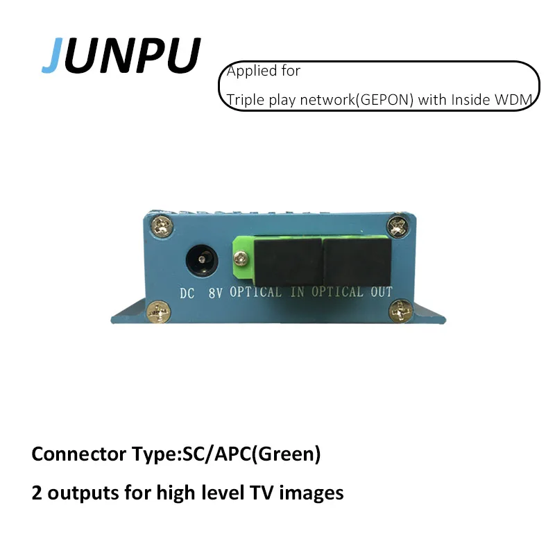 Junpu 2 порта Волокно Оптический FTTH GEPON WDM мини узел indoor оптического приемника для