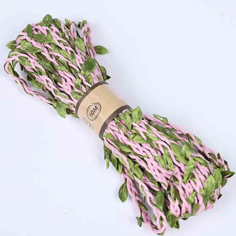 G1-6 pink Новинка 5 м DIY прибытие лист веревочные натуральный Hessian джутовый шпагат веревка Мешковина ленты DIY ремесло Винтаж для дома Свадебная вечеринка Декор - Цвет: G1-6 pink