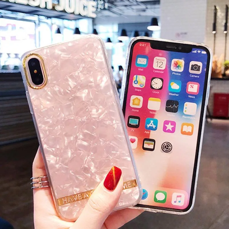 Чехол для телефона Kerzzil в форме ракушки iphone 7 чехол 8 Plus Модная Золотая задняя