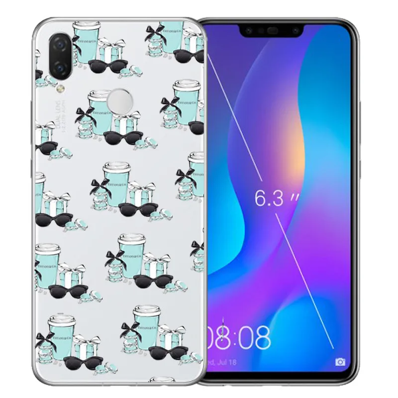 Модные синие коробка девушка кошка и Кофе Жесткий Телефон для ПК чехол Huawei P7 P8 p9