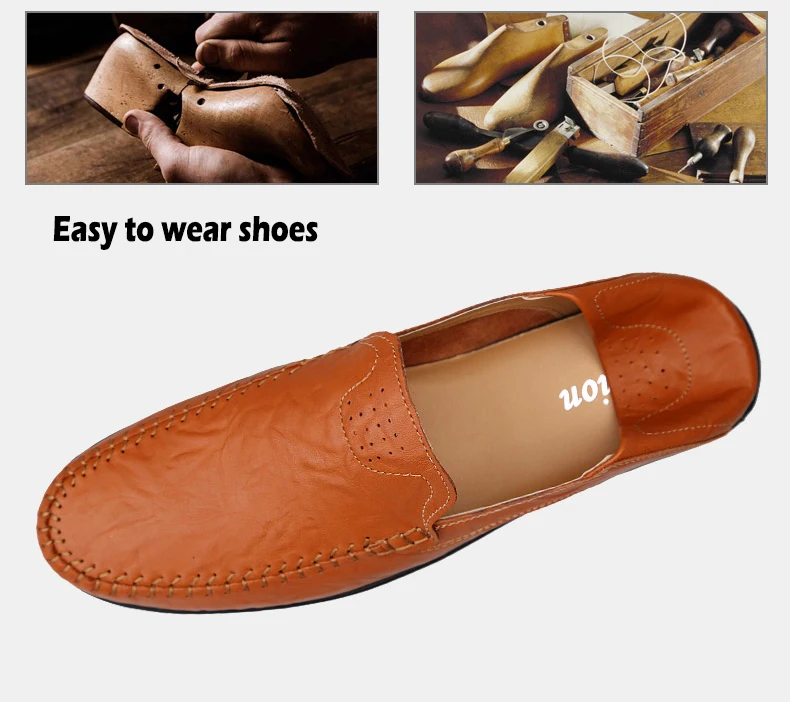 Genuine Leather Mens Loafers Moccasins Autumn Men Shoes Casual Luxury Brand Breathable Slip on Boat Shoes