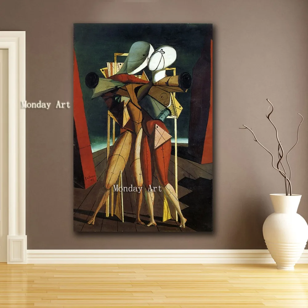 

Famous Giorgio de chirico hand painted lovely abstract Painting For Living Room Home Decoration figure Oil Paintings On Canvas