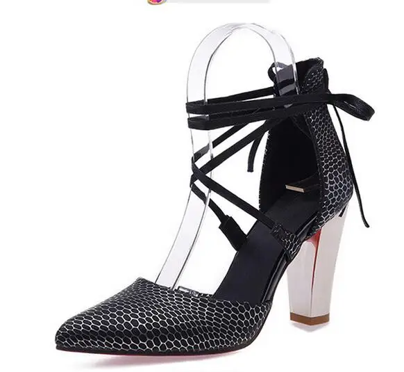 2017 summer new high-heeled sandals with rough the Roman women's shoes 35-43 free shipping | Обувь