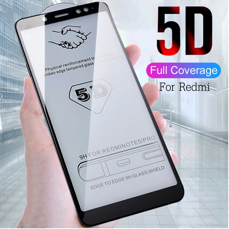 Закаленное стекло 5D с полным покрытием для Xiaomi Redmi 5 Plus Note 6 7 Pro Защита экрана 4X