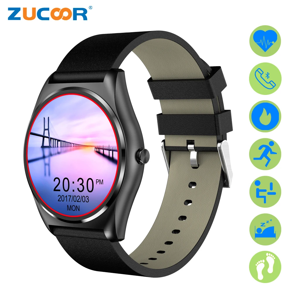 ZUCOOR Смарт часы с импульсным монитор Smartwatch сердечного ритма Фитнес Носимых