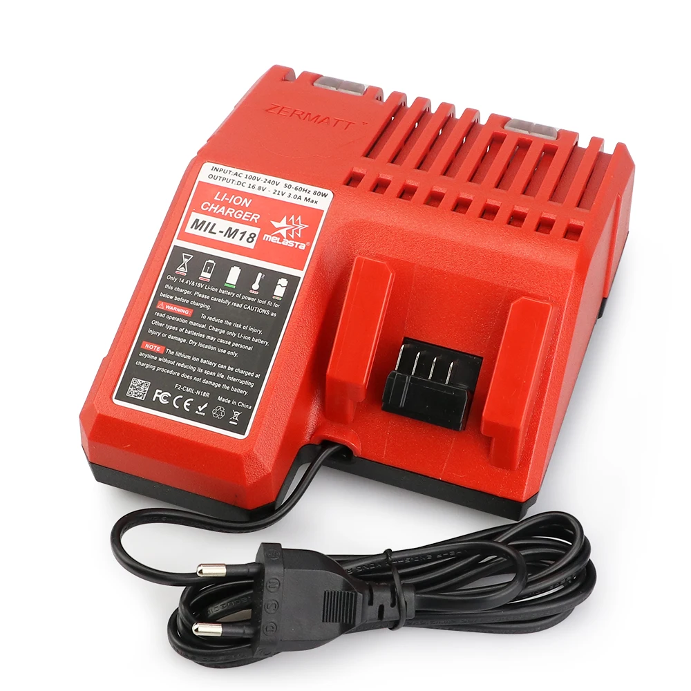 Зарядное устройство Melasta 18 в для литий ионных аккумуляторов Milwaukee M18 48 11 1820 1815 1840
