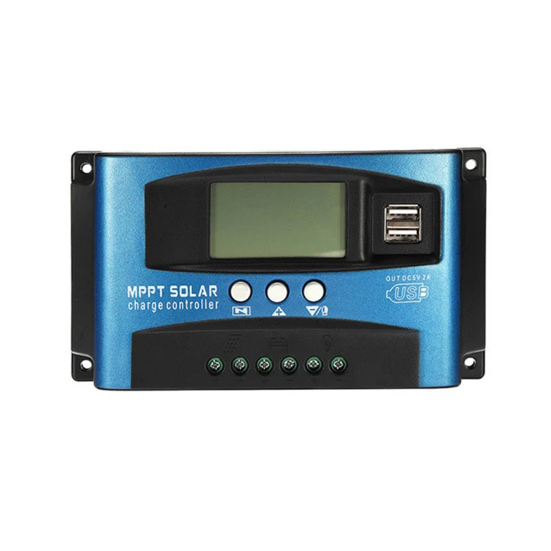 MPPT Solar Charge Controller 30/40/50/60/100A Dual USB LCD Display 12V 24V Auto Cell Panel Charger Regulator with Load | Обустройство