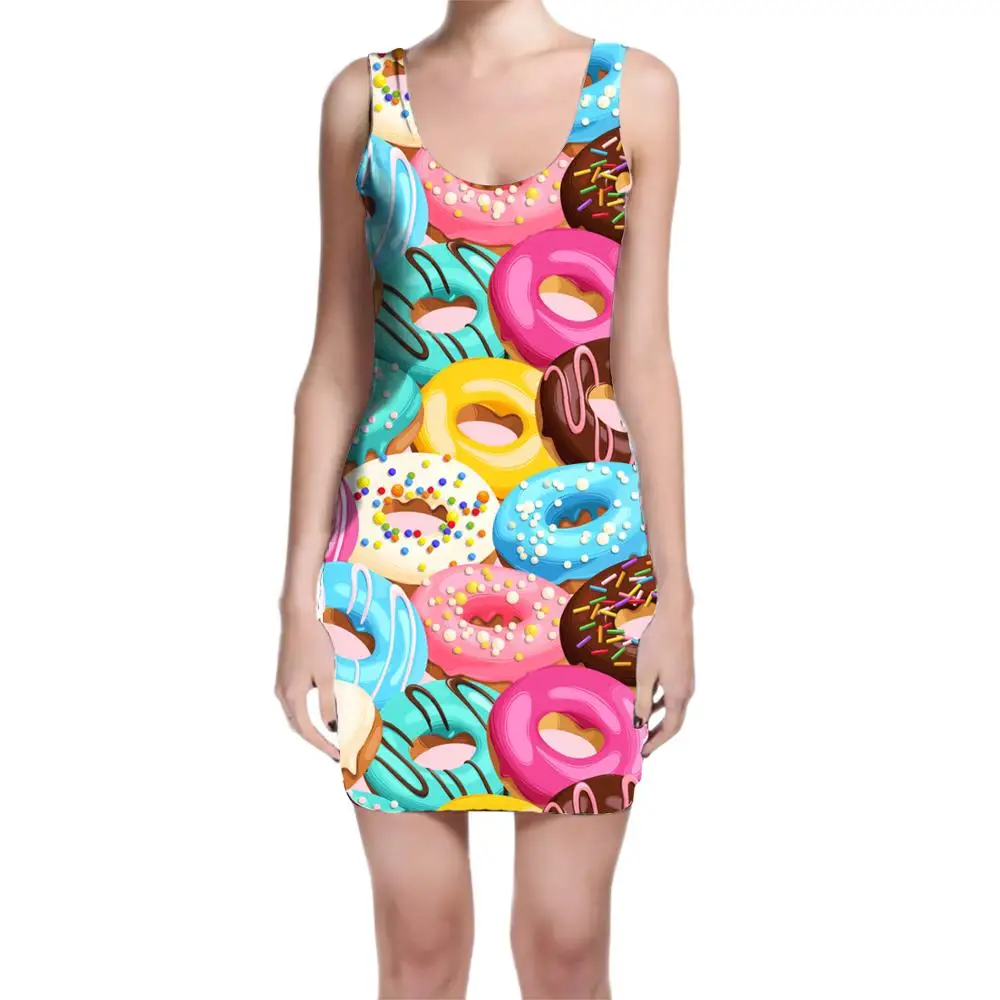 

Custom Made Donuts Sublimation Print Milk Silk Dress
