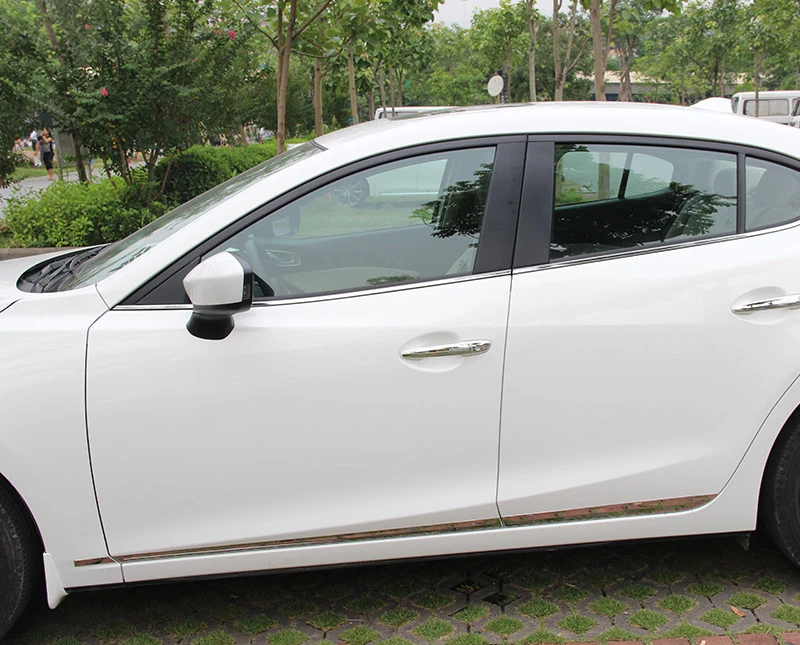 

6 шт. для Mazda 3 Axela 2014-2017, световая полоса для корпуса, яркая наклейка из нержавеющей стали