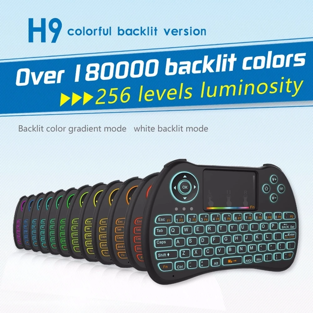 Новая Оригинальная H9 2 4G мини беспроводная игровая клавиатура RGB с подсветкой